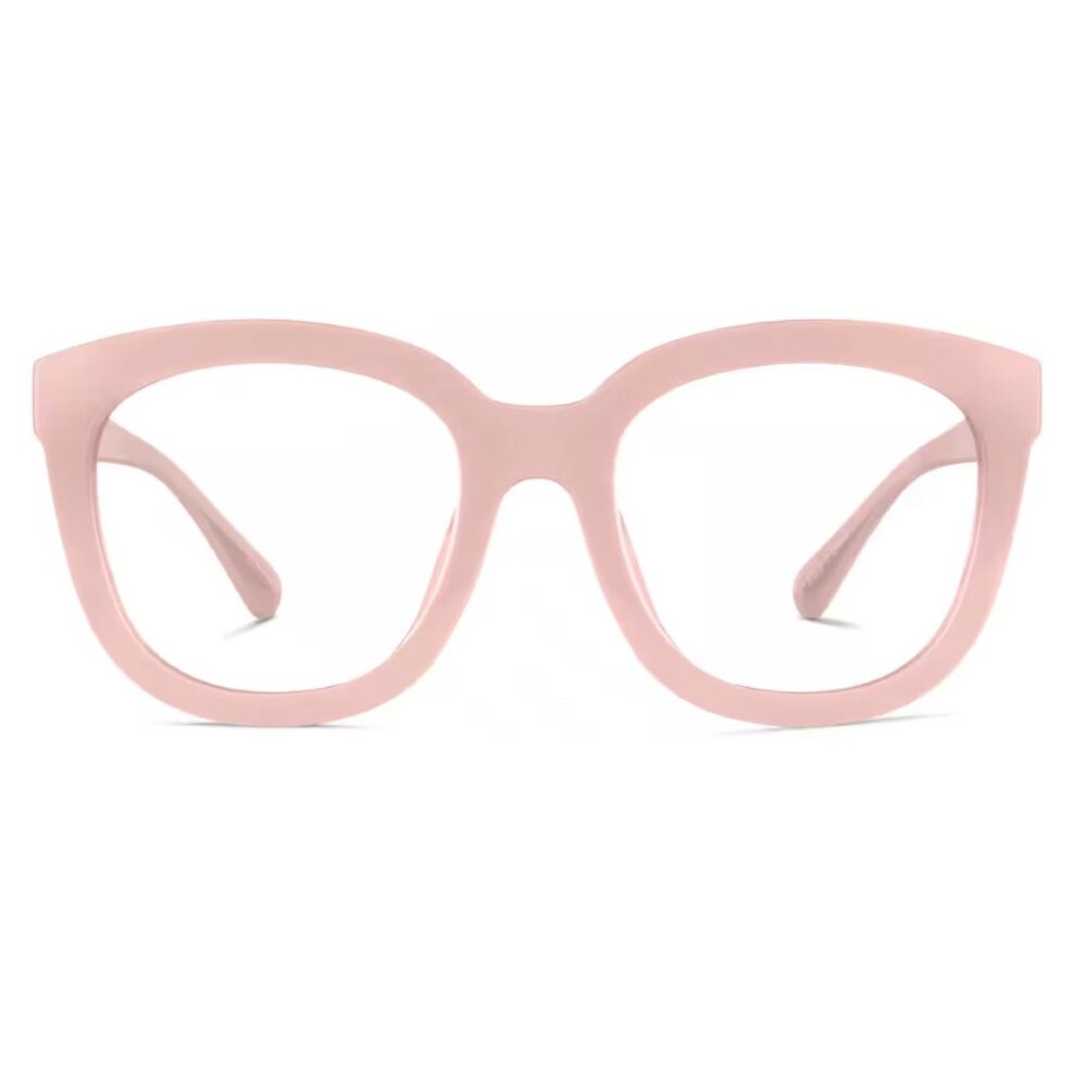Opaque Pink Square Oversized Frames (Prescription Lenses)